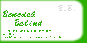 benedek balind business card