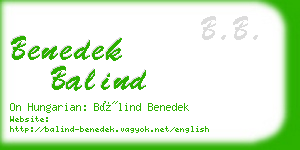 benedek balind business card